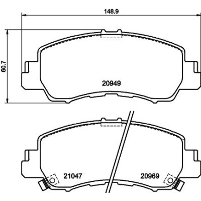 Set di pastiglie freno HELLA 8DB 355 040-521