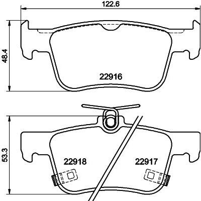 Set di pastiglie freno HELLA 8DB 355 040-871