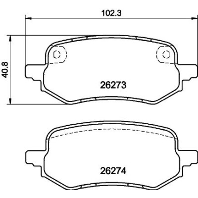 Set di pastiglie freno HELLA 8DB 355 040-931