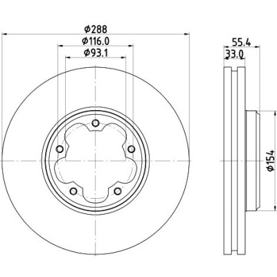 Disco freno HELLA 8DD 355 133-161