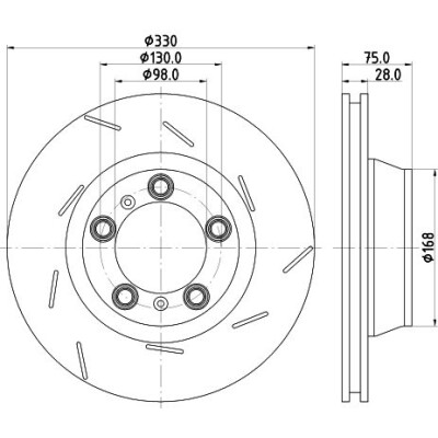 Disco freno HELLA 8DD 355 133-601