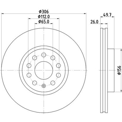Disco freno HELLA 8DD 355 134-611