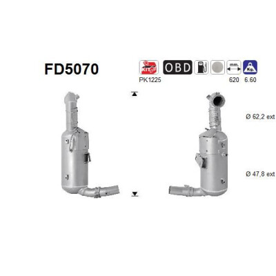 Filtro antiparticolato/particolato, sistema di scarico AS FD5070