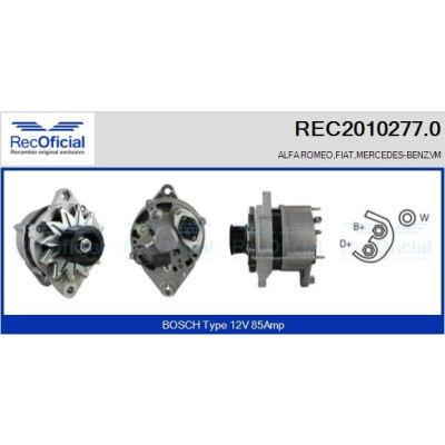 Alternatore RECOFICIAL REC2010277.0