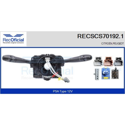 Interruttore piantone sterzo RECOFICIAL RECSCS70192.1