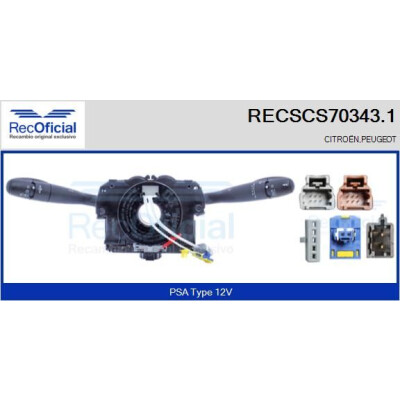 Interruttore piantone sterzo RECOFICIAL RECSCS70343.1
