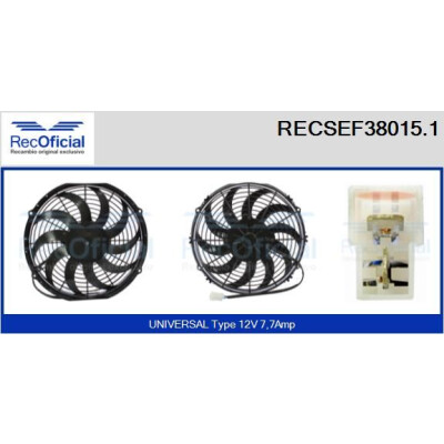 Motore elettrico, ventola del radiatore RECOFICIAL RECSEF38015.1