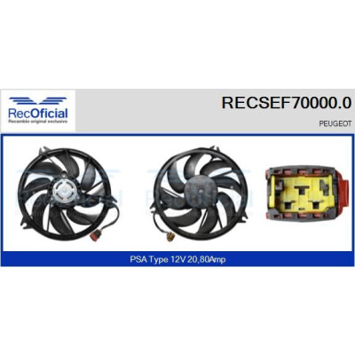 Motore elettrico, ventola del radiatore RECOFICIAL RECSEF70000.0