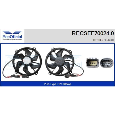 Motore elettrico, ventola del radiatore RECOFICIAL RECSEF70024.0