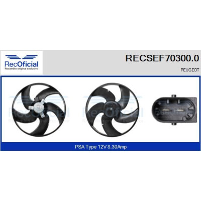 Ventola, raffreddamento motore RECOFICIAL RECSEF70300.0