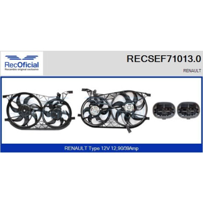 Motore elettrico, ventola del radiatore RECOFICIAL RECSEF71013.0