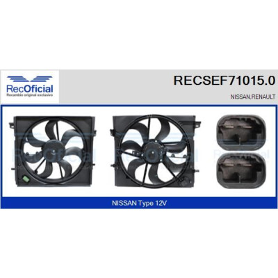 Motore elettrico, ventola del radiatore RECOFICIAL RECSEF71015.0
