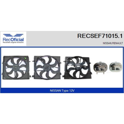 Motore elettrico, ventola del radiatore RECOFICIAL RECSEF71015.1