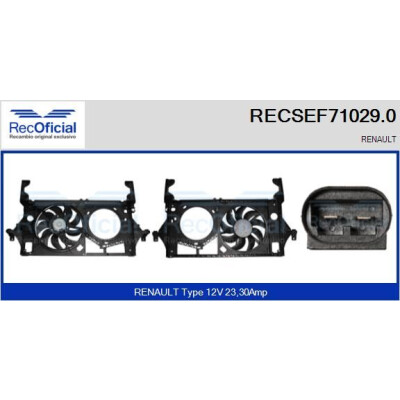 Motore elettrico, ventola del radiatore RECOFICIAL RECSEF71029.0