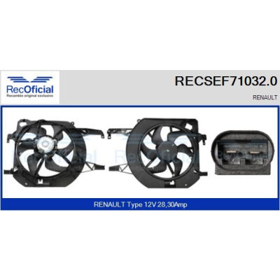 Motore elettrico, ventola del radiatore RECOFICIAL RECSEF71032.0