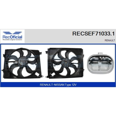 Motore elettrico, ventola del radiatore RECOFICIAL RECSEF71033.1