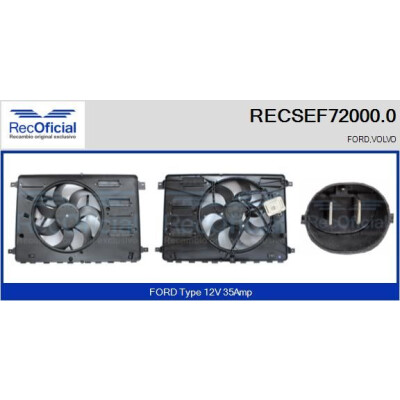 Motore elettrico, ventola del radiatore RECOFICIAL RECSEF72000.0