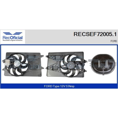Motore elettrico, ventola del radiatore RECOFICIAL RECSEF72005.1