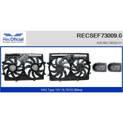 Motore elettrico, ventola del radiatore RECOFICIAL RECSEF73009.0