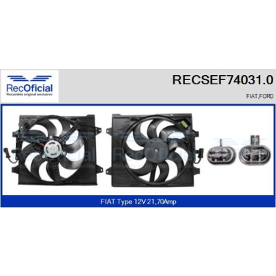 Motore elettrico, ventola del radiatore RECOFICIAL RECSEF74031.0