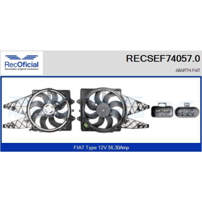 Motore elettrico, ventola del radiatore RECOFICIAL RECSEF74057.0