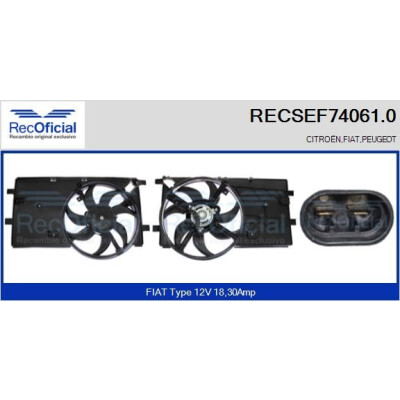 Motore elettrico, ventola del radiatore RECOFICIAL RECSEF74061.0