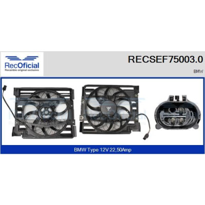 Motore elettrico, ventola del radiatore RECOFICIAL RECSEF75003.0