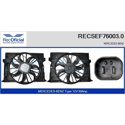 Motore elettrico, ventola del radiatore RECOFICIAL RECSEF76003.0
