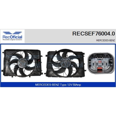 Motore elettrico, ventola del radiatore RECOFICIAL RECSEF76004.0
