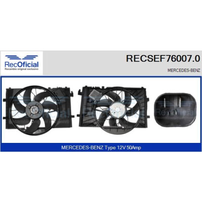 Motore elettrico, ventola del radiatore RECOFICIAL RECSEF76007.0