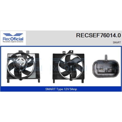 Motore elettrico, ventola del radiatore RECOFICIAL RECSEF76014.0