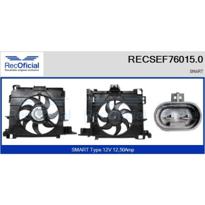 Motore elettrico, ventola del radiatore RECOFICIAL RECSEF76015.0