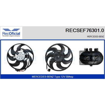 Ventola, raffreddamento motore RECOFICIAL RECSEF76301.0