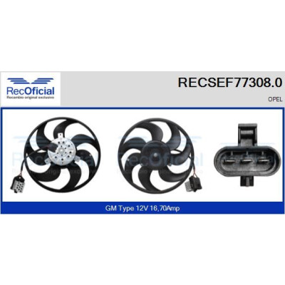 Ventola, raffreddamento motore RECOFICIAL RECSEF77308.0