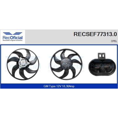 Ventola, raffreddamento motore RECOFICIAL RECSEF77313.0