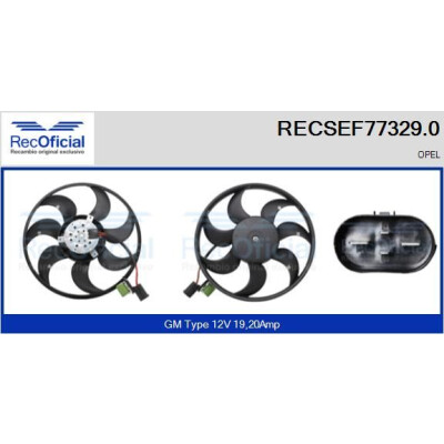 Ventola, raffreddamento motore RECOFICIAL RECSEF77329.0