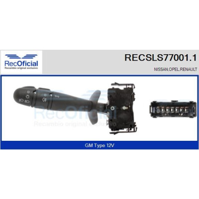 Interruttore piantone sterzo RECOFICIAL RECSLS77001.1