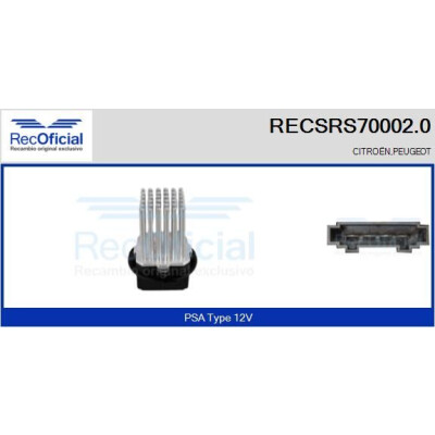 Resistenza, ventola abitacolo RECOFICIAL RECSRS70002.0