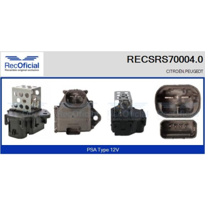 Resistenza in serie, motore elettrico (ventola del radiatore) RECOFICIAL RECSRS70004.0