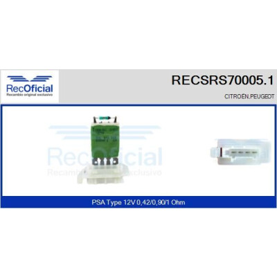 Resistenza, ventola abitacolo RECOFICIAL RECSRS70005.1