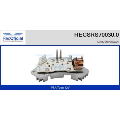 Resistenza, ventola abitacolo RECOFICIAL RECSRS70030.0