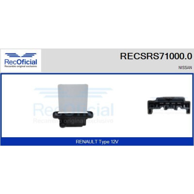Resistenza, ventola abitacolo RECOFICIAL RECSRS71000.0