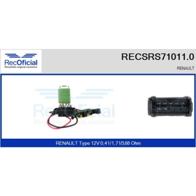 Resistenza, ventola abitacolo RECOFICIAL RECSRS71011.0