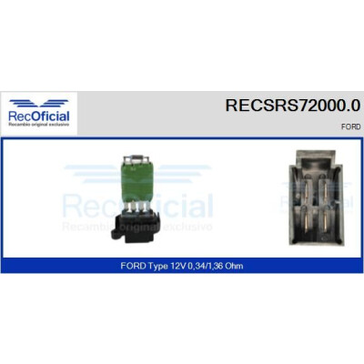 Resistenza, ventola abitacolo RECOFICIAL RECSRS72000.0