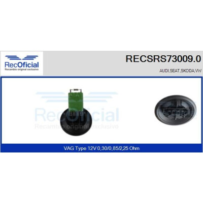 Resistenza, ventola abitacolo RECOFICIAL RECSRS73009.0