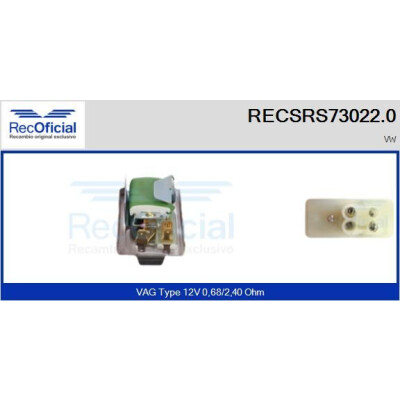 Resistenza, ventola abitacolo RECOFICIAL RECSRS73022.0