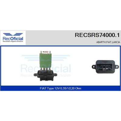 Resistenza, ventola abitacolo RECOFICIAL RECSRS74000.1