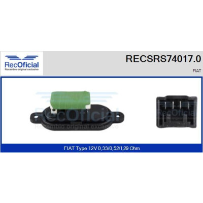 Resistenza, ventola abitacolo RECOFICIAL RECSRS74017.0