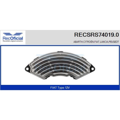 Resistenza, ventola abitacolo RECOFICIAL RECSRS74019.0