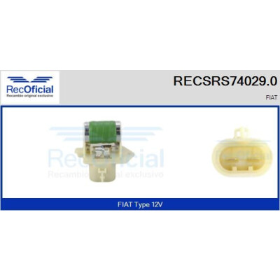 Resistenza in serie, motore elettrico (ventola del radiatore) RECOFICIAL RECSRS74029.0